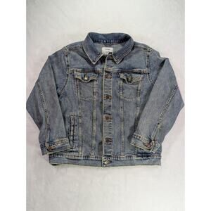 Old Navy Kids XL 14-16 Plus Denim Trucker Jacket Medium Wash Stretch EUC